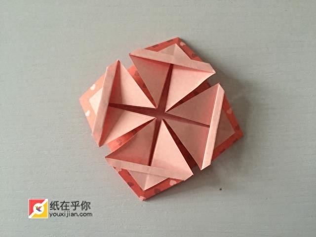 纸在乎你 一个漂亮的花篮折纸详细图解教程