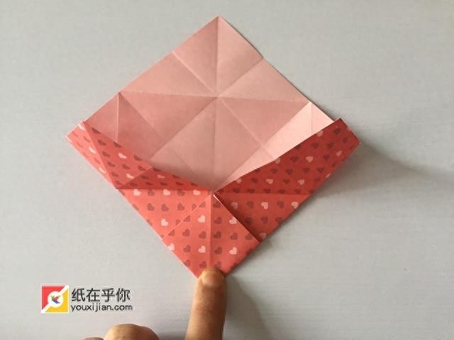 纸在乎你 一个漂亮的花篮折纸详细图解教程
