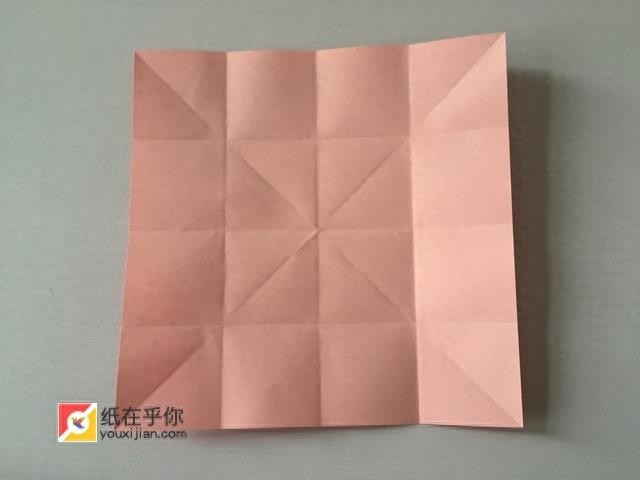 纸在乎你 一个漂亮的花篮折纸详细图解教程