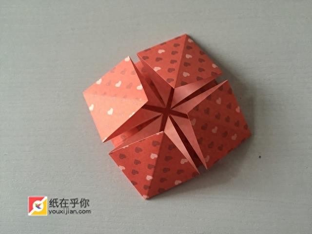 纸在乎你 一个漂亮的花篮折纸详细图解教程
