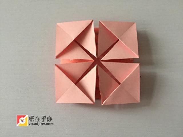 纸在乎你 一个漂亮的花篮折纸详细图解教程