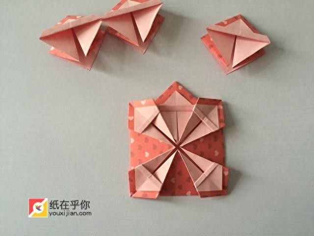 纸在乎你 一个漂亮的花篮折纸详细图解教程