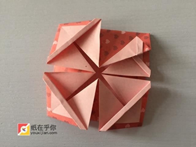 纸在乎你 一个漂亮的花篮折纸详细图解教程