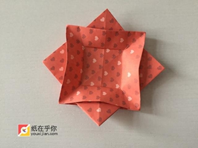 纸在乎你 一个漂亮的花篮折纸详细图解教程