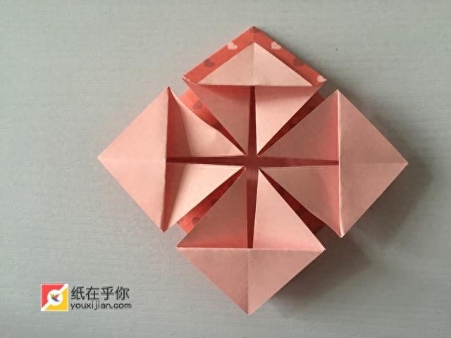 纸在乎你 一个漂亮的花篮折纸详细图解教程