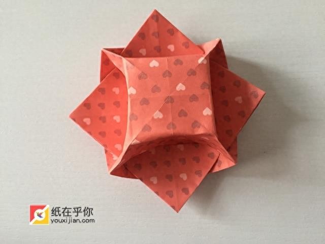 纸在乎你 一个漂亮的花篮折纸详细图解教程