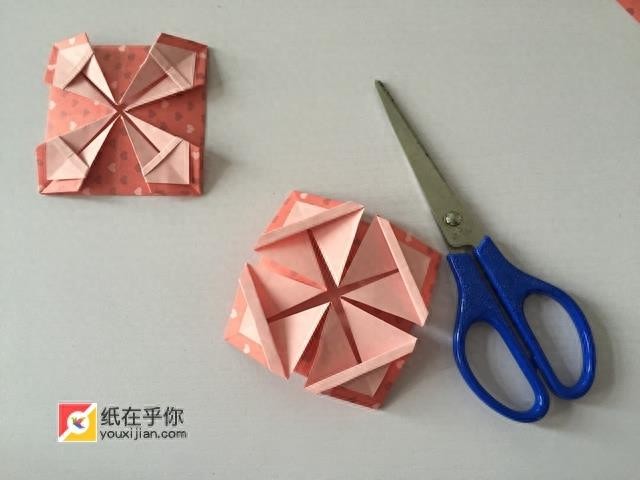 纸在乎你 一个漂亮的花篮折纸详细图解教程