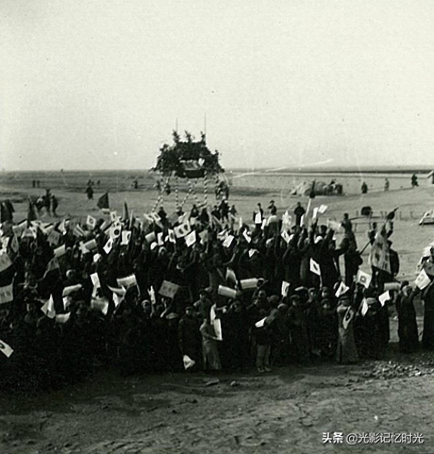 老照片:1940年--1941年石德铁路开通仪式(石家庄---德州)