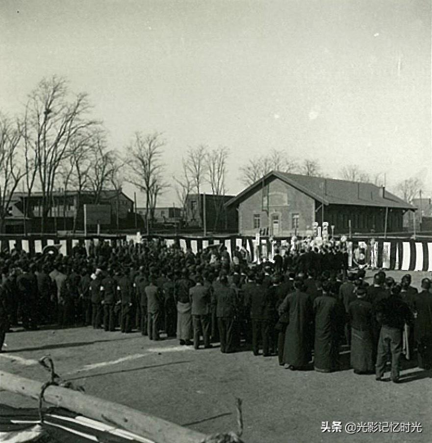 老照片:1940年--1941年石德铁路开通仪式(石家庄---德州)