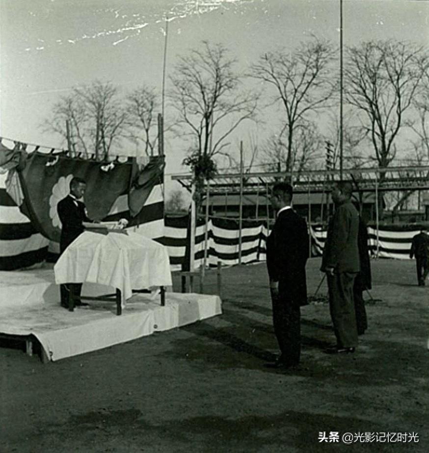 老照片:1940年--1941年石德铁路开通仪式(石家庄---德州)