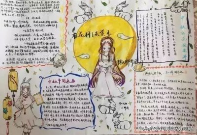 中秋节主题手抄报,简单又好看,看完就会画