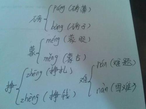 着的五种多音字组词