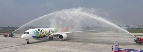 飞机为什么要过水门,天府国际机场试飞航班图4