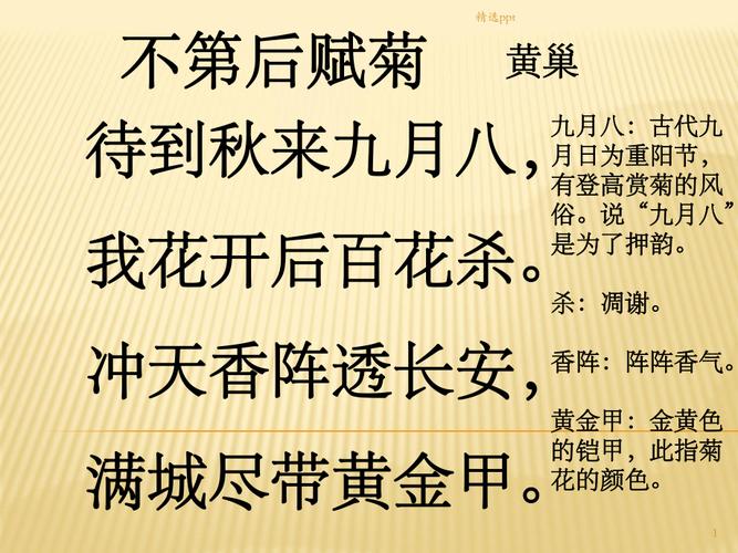 不第后赋菊古诗意思解释（不第后赋菊古诗全文）