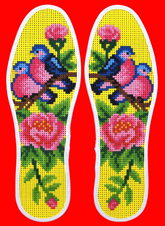 民间老式刺绣鞋垫图案（吉事的卜祀图样）(2)