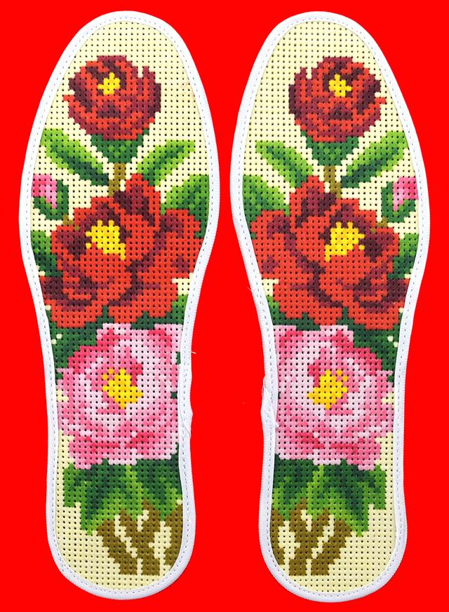 民间老式刺绣鞋垫图案（吉事的卜祀图样）(4)